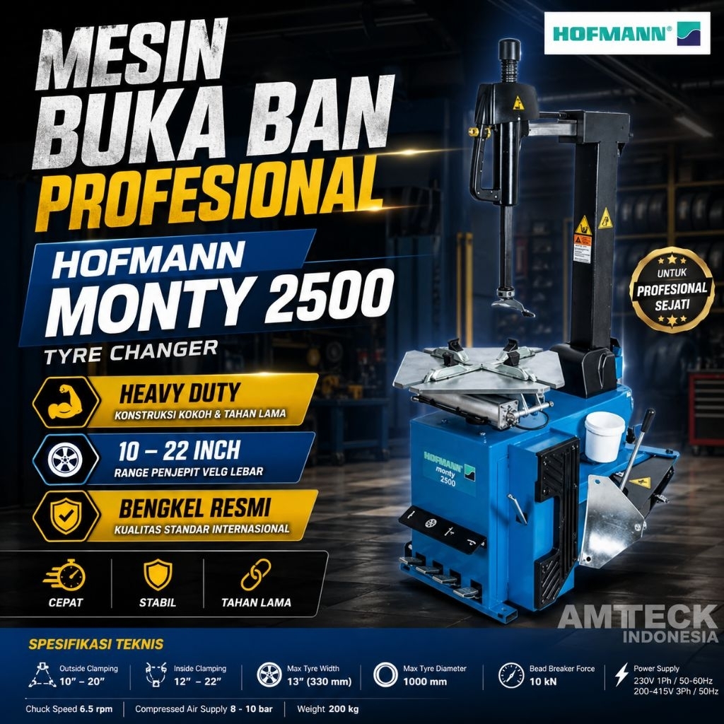 Tyre Changer HOFMANN Monty 2500 Mesin Buka Ban Mobil Profesional Heavy Duty Bengkel Resmi