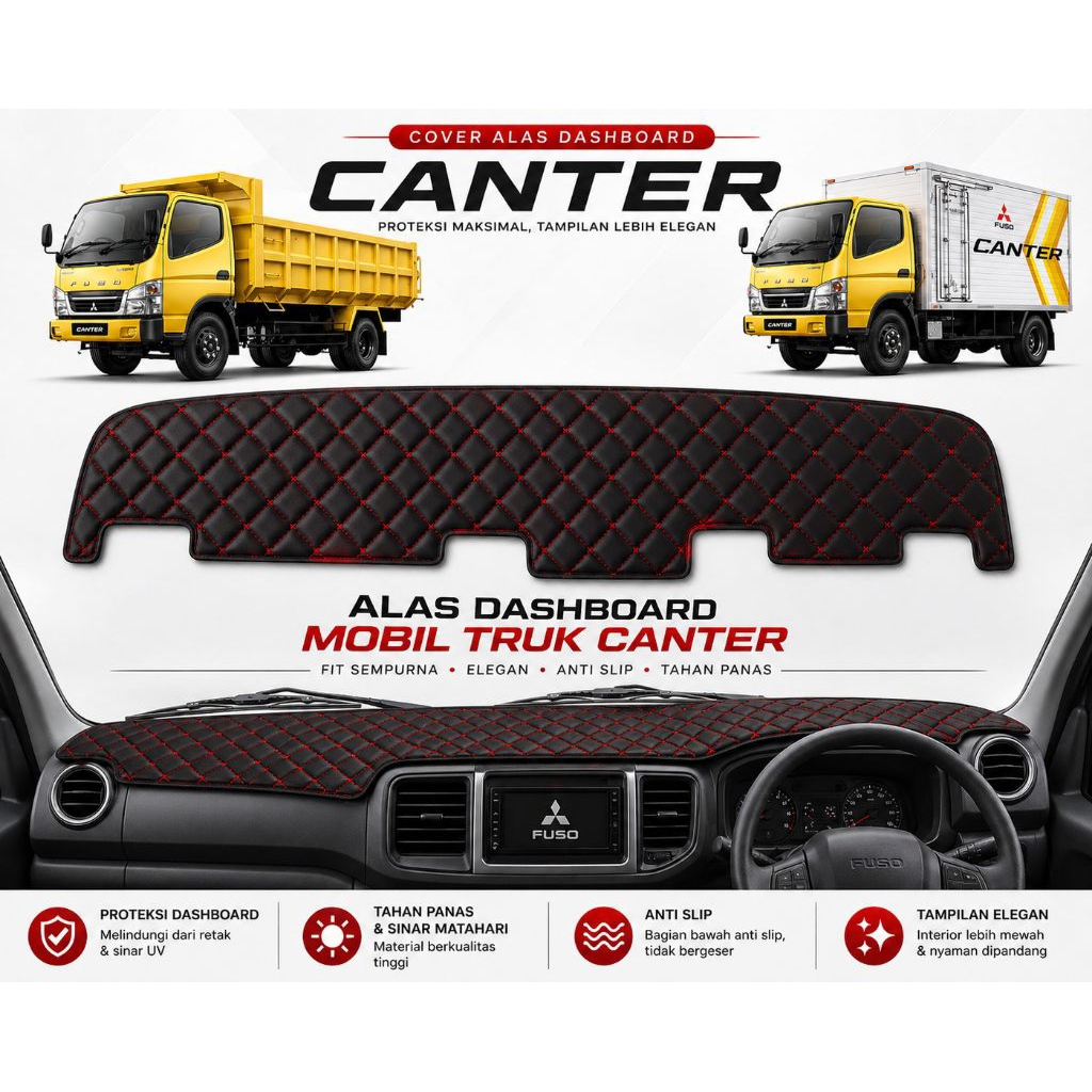 PROMO alas dasboard mobil TRUK CANTER,gratis DOUBLE TIP,motif wajik bahan anti air dan tahan panas s