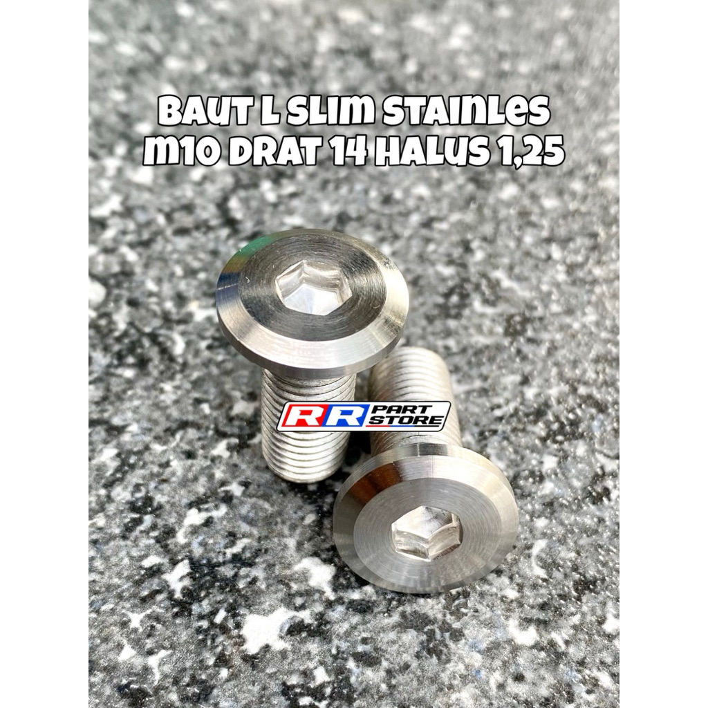 baut L stainles m10x40 halus custom slim motif titanium polos