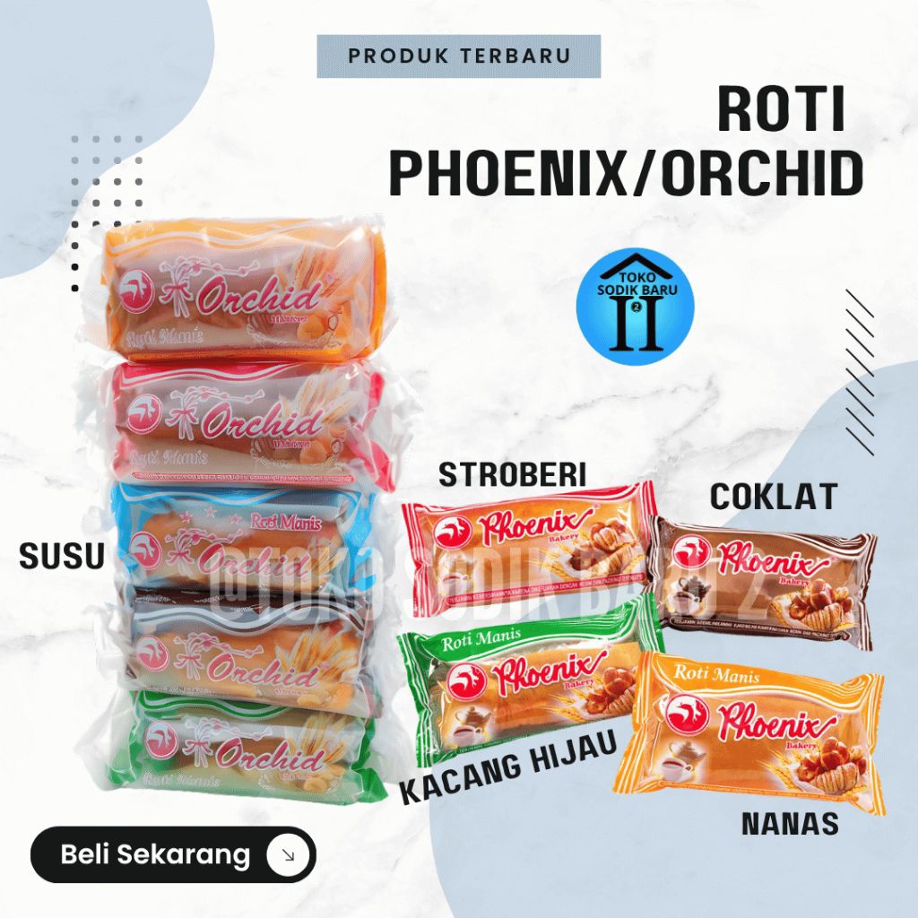 TSB 2 | ROTI MANIS PHOENIX/JORDAN VARIAN STOBERI/COKLAT/NANAS/KACANG HIJAU/SUSU ISI 5 PCS HARGA TERB