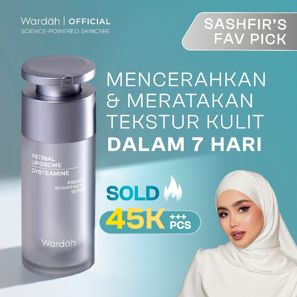 WARDAH Radiant Resurfacing Retinal Cysteamine Serum 30 ml - serum mencerahkan wajah, serum brighteni