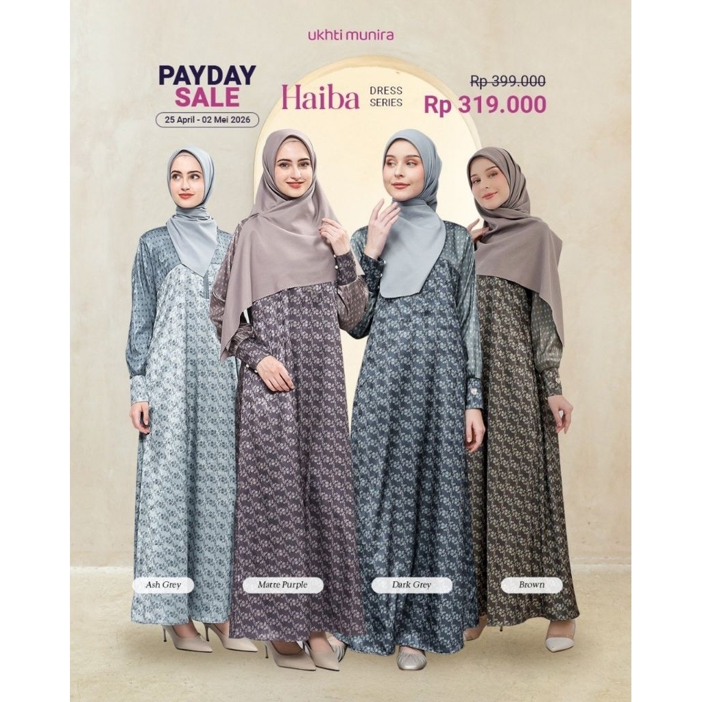 UKHTI MUNIRA Gamis HAIBA | Gamis Luxury Two Side Premium | Gamis Luxury | Gamis Pesta