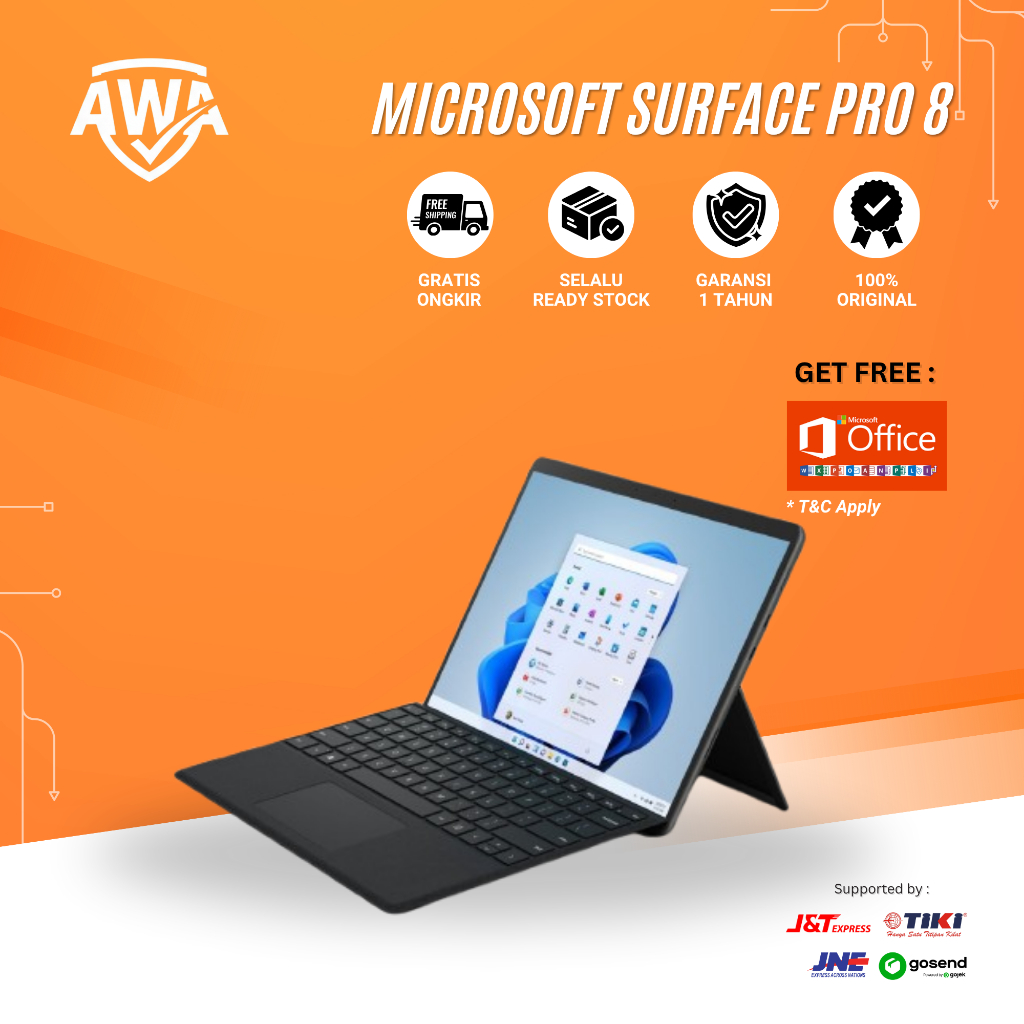 Microsoft Surface Pro 8 Gen 11 i5 i7 8GB 16GB 128GB 256GB 512GB Intel