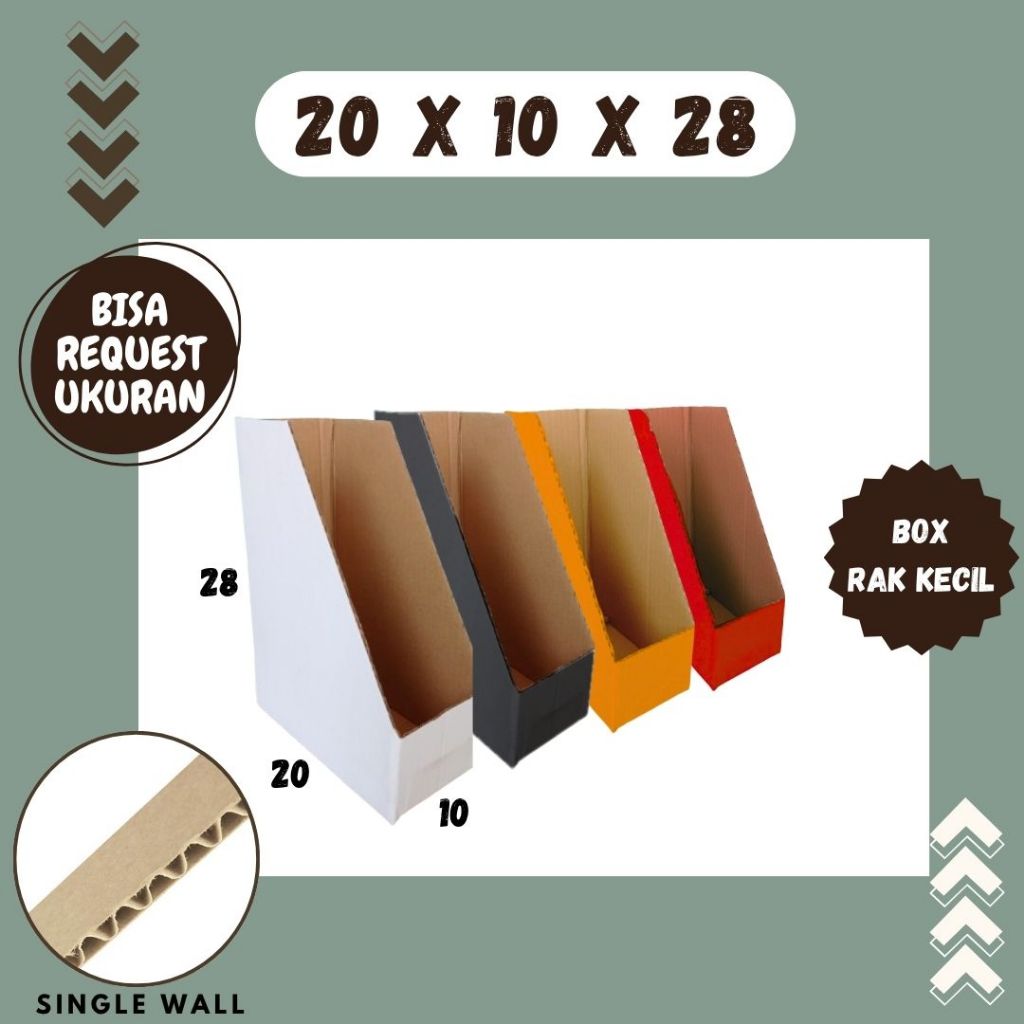 Bok Rak Kecil 20x10x28 Box File Kardus Packing Kotak Kemasan Karton File Dokumen