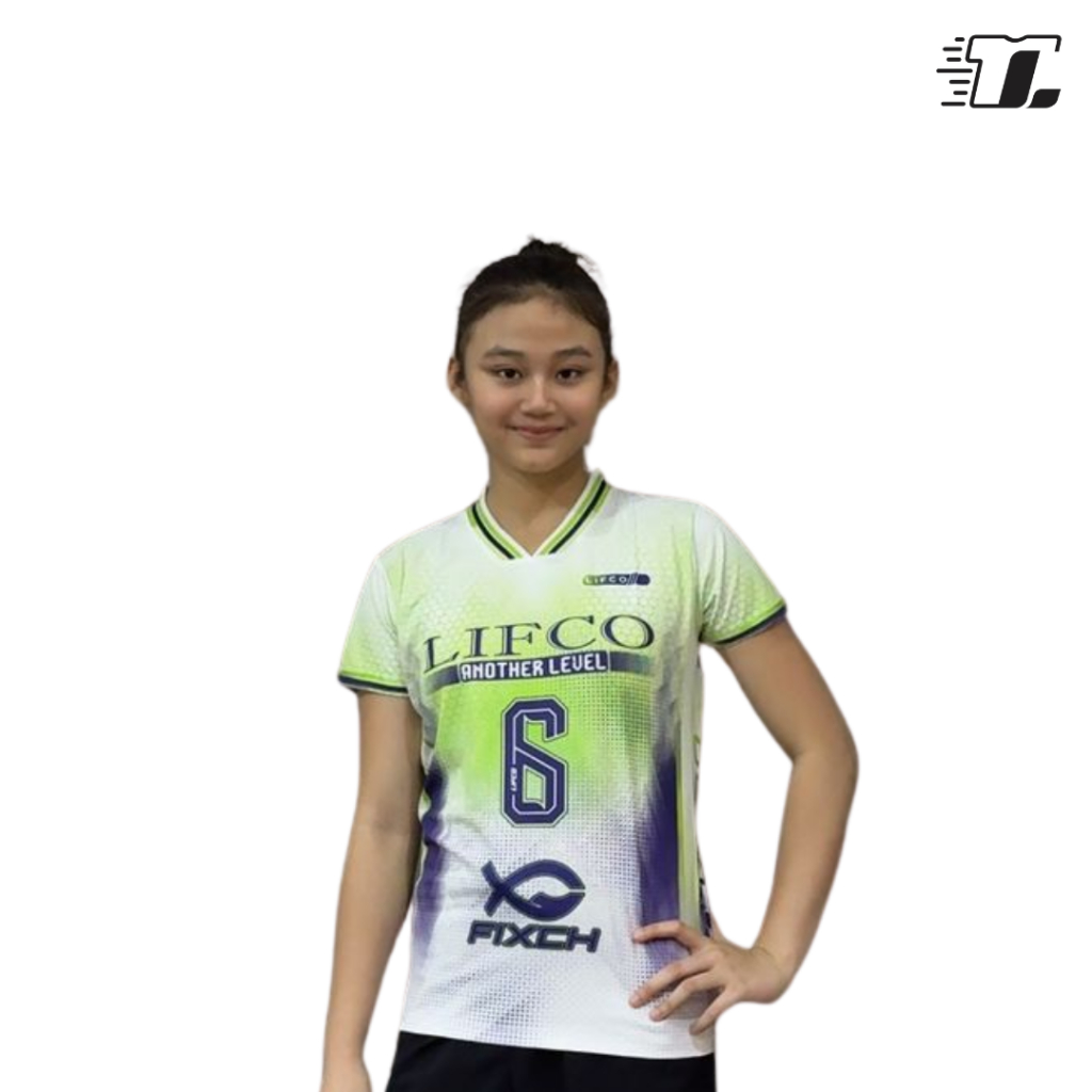 Lifco Jersey Voli Cewek Premium  Full Printing Arimbi Series White Green