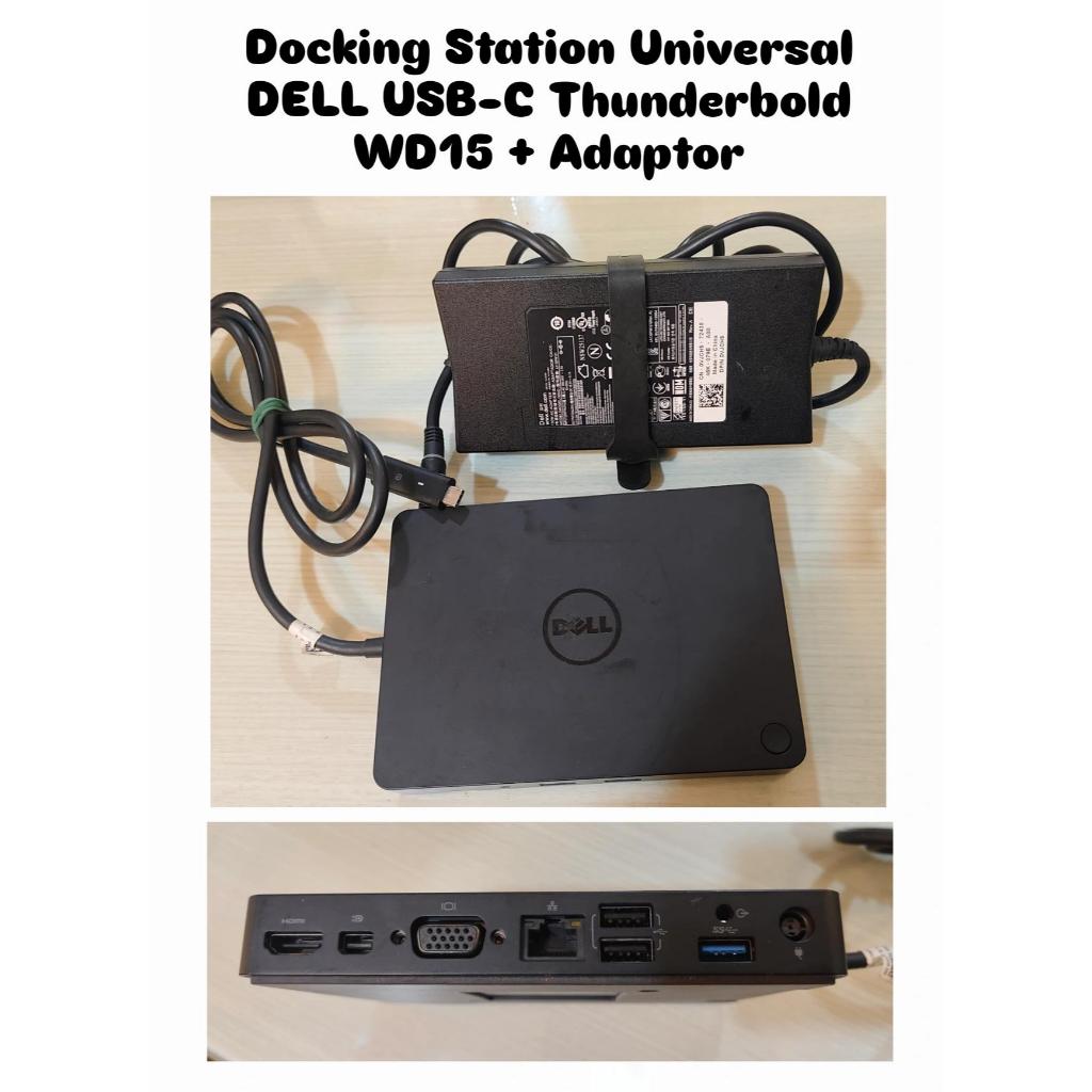 409. Docking Station Dell Universal Laptop Usb-C Thunderbolt WD15 + Adaptor