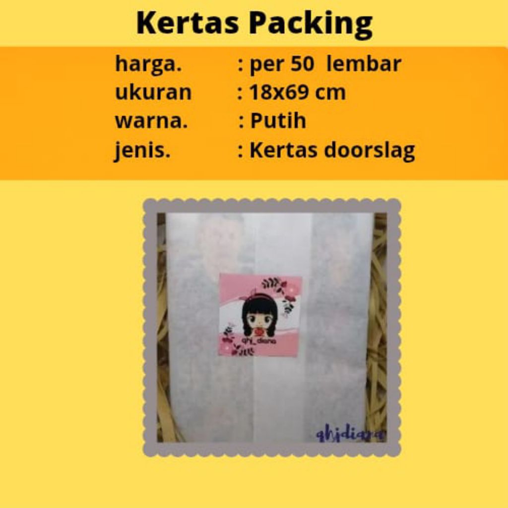KERTAS PACKING SURABAYA 50 pcs (18*69 cm) kertas doorslag wrapping paper kertas duslak kertas wrap k
