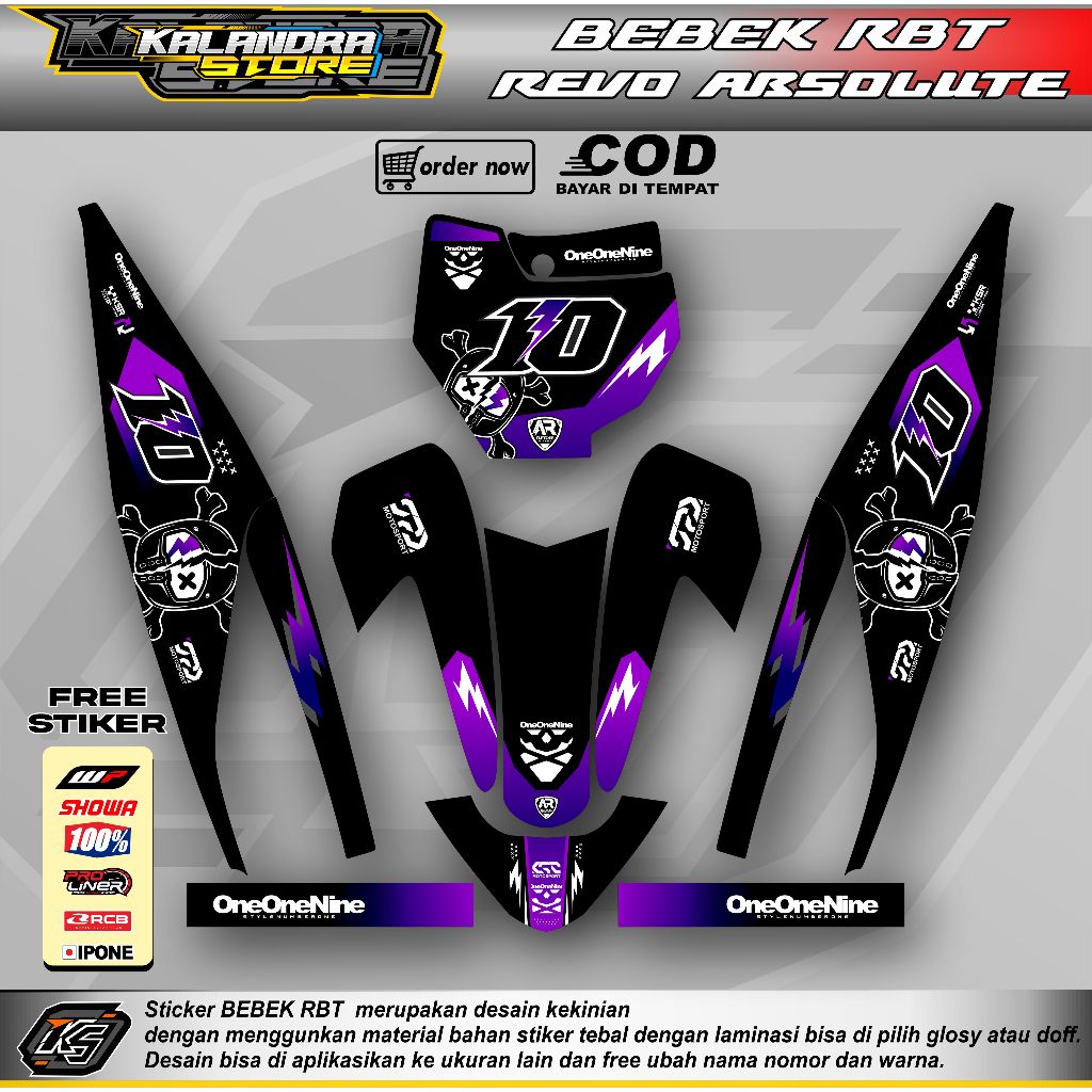 STIKER DECAL RBT REVO ABSOLUTE STIKER VARIASI BEBEK MODIF RBT REVO ABSOLUTE KS04