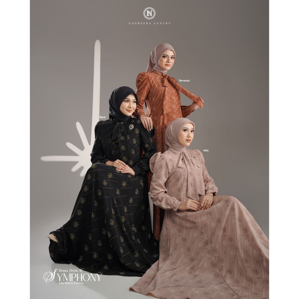 [SIAP KIRIM] SYMPHONY DRESS NADHEERA LUXURY || GAMIS ELEGAN || GAMIS MOTIF PREMIUM || GAMIS NADHEERA