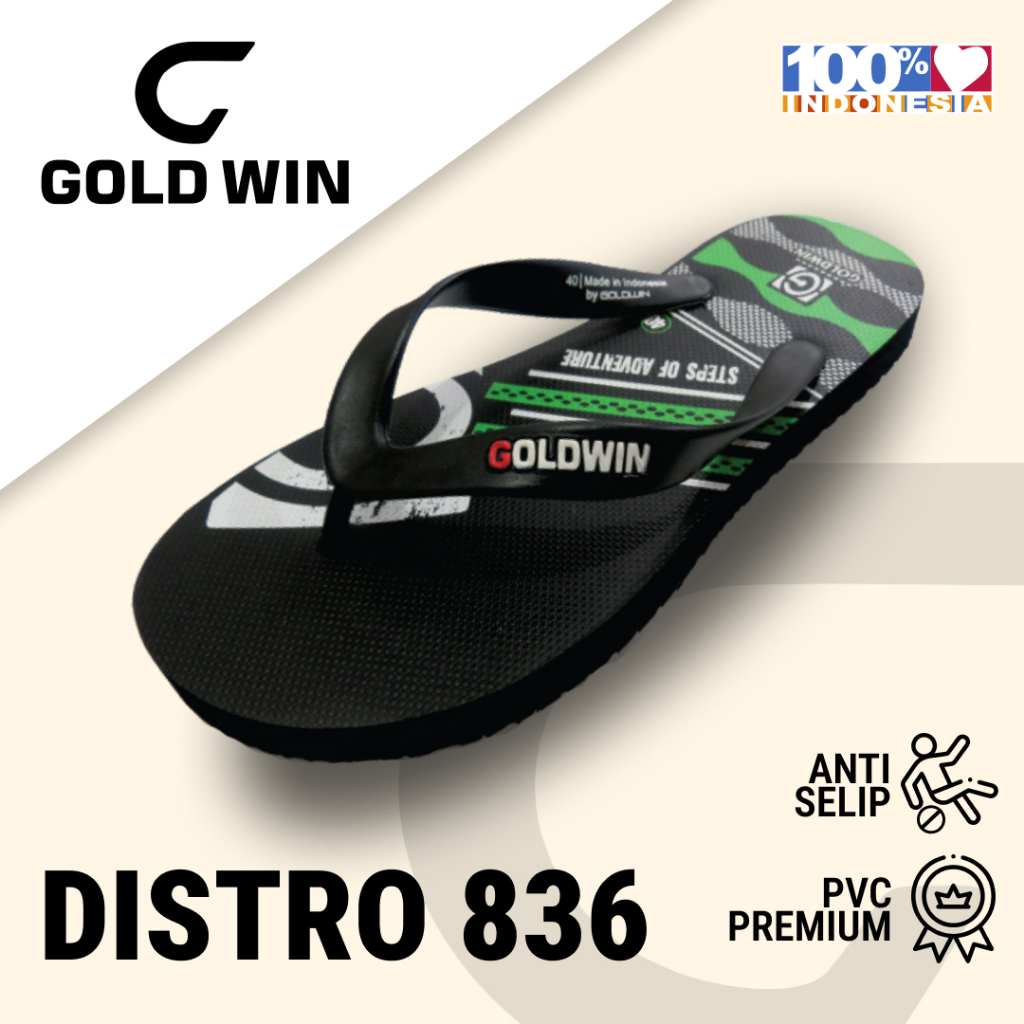 Sandal Jepit GOLDWIN DISTRO 836 Hijau – Anti Slip Premium Size 38–42