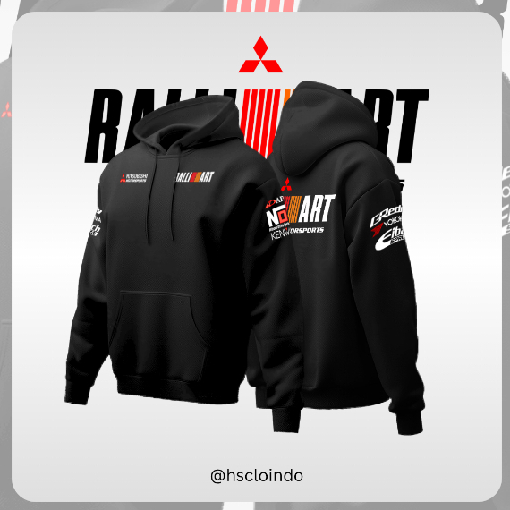 Jaket HOODIE JUMPER Mitsubishi Ralliart Motorsport Rally Offroad Big Size Bahan Fleece Ukuran Jumbo 