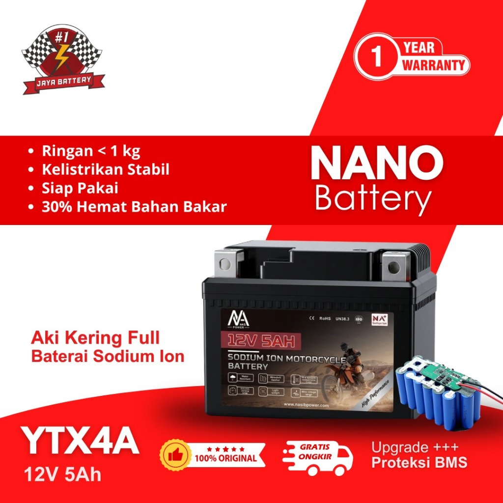 Aki Motor GTZ5S 5 Ah Honda Beat Aki kering Motor Beat Vario Mio Supra Revo NanoBattery 100% Original