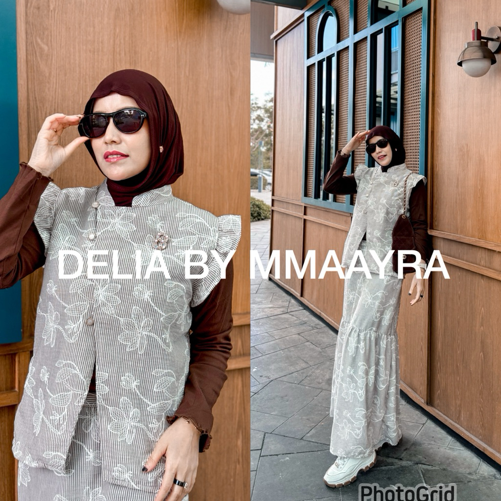 Mmaayra - DELIA BY MMAAYRA - baju setelan 3 in 1 bahan katun bordil free inner Jersey setelan wanita