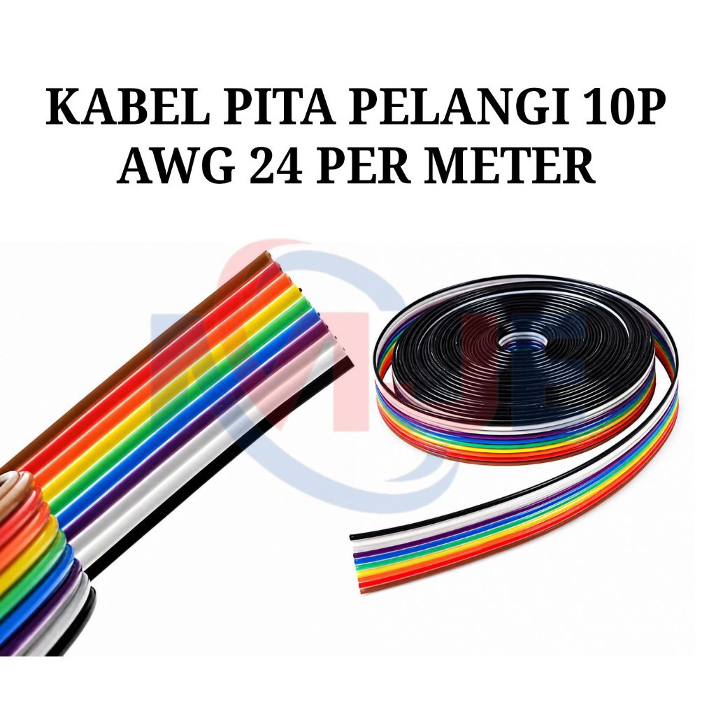 Kabel Pelangi 10 Pin AWG 24 Per Meter kabel pita