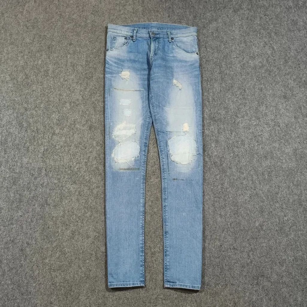 celana skinny jeans panjang pria Lepis size 29 second ripped jeans unisex
