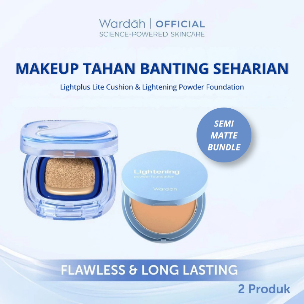 [NEW BUNDLE] Wardah Lite Skin Filter Cushion 11 g - Makeup Ringan Tahan 8 Jam Flawless Coverage Powd