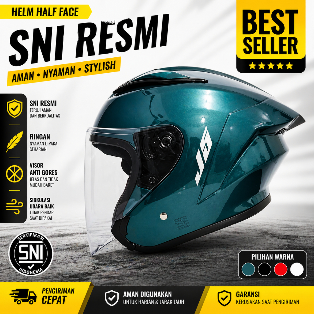 Helm J5 / J9 XYZ Draktils Half Face Desain Retro, Tahan Benturan, Nyaman Dipakai Dewasa Pria Wanita 