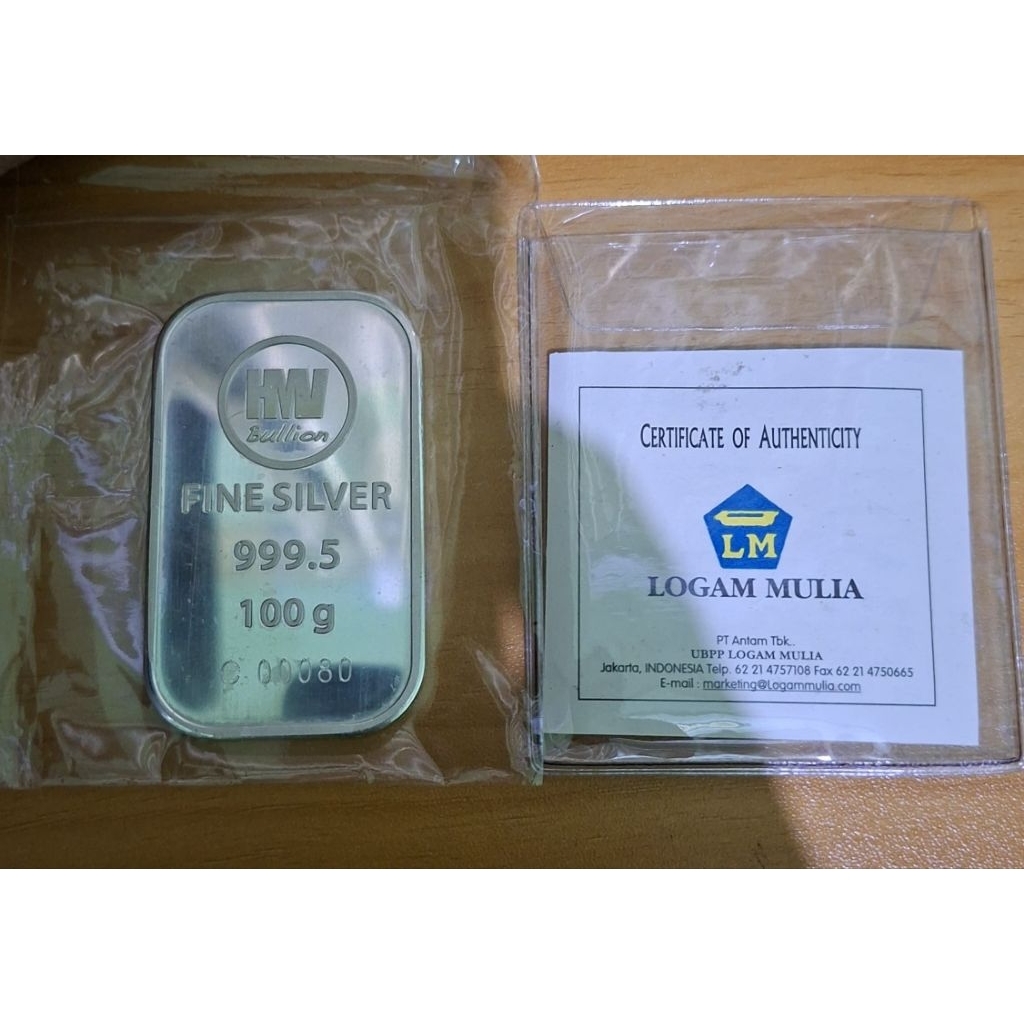 Logam Mulia Perak 100Gram HW Bullion