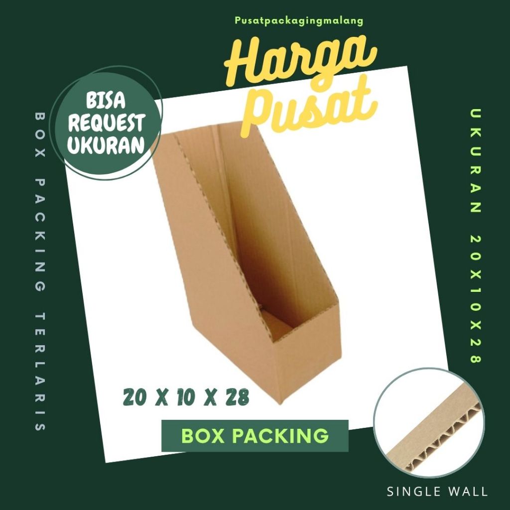 Kardus File 20x10x28 Box File Packing Kotak Kemasan Karton File Dokumen Box Rak Kecil