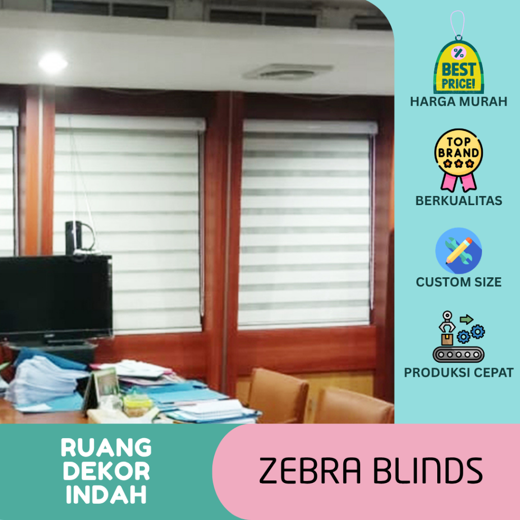 Zebra Blind Eco Slim Merk Sharp Point Tirai Modern Gorden zebra
