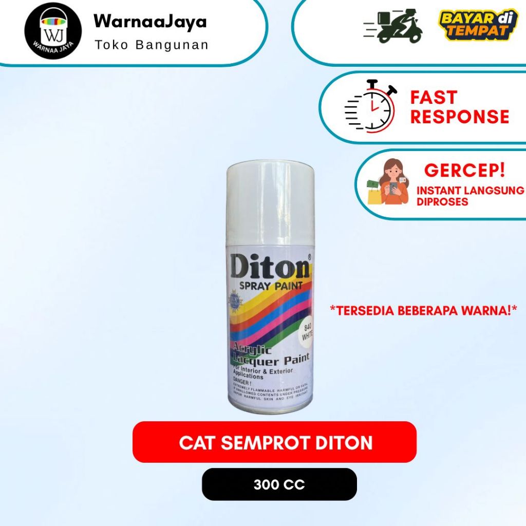 Pilox Diton 300 CC-Pylox Cat Semprot Solid (Warna Hitam,Putih,Clear)