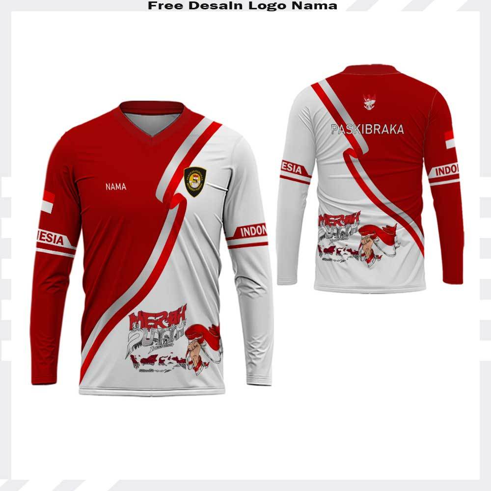 KAOS JERSEY PASKIBRA LENGAN PANJANG /JERSEY PEMBINA PASKIBRAKA AGUSTUS KEMERDEKAAN JERSEY PASKIBRAKA