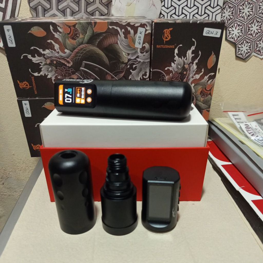 Mesin tato MUMMY Ratlesnake GEN 4 wireless Pen Tattoo Machine (single battery)