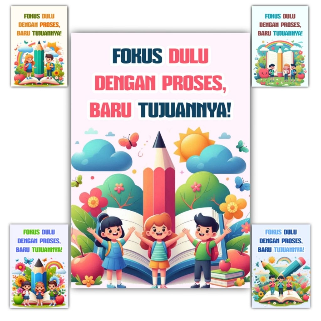 Hiasan dinding Quotes FOKUS DULU DENGAN PROSES, BARU TUJUANNYA gantungan dinding kata kata motivasi 