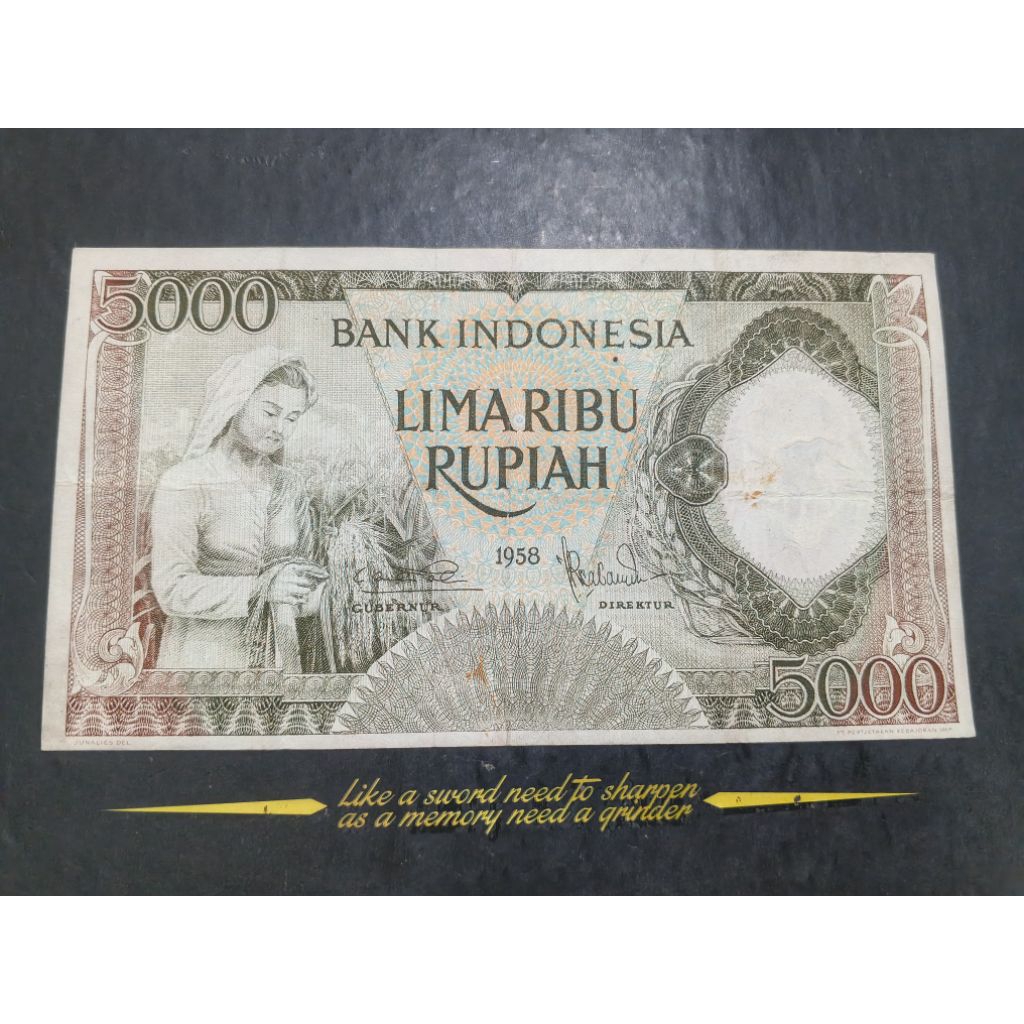 UANG KUNO 5000 RUPIAH SERI PEKERJA TAHUN 1958