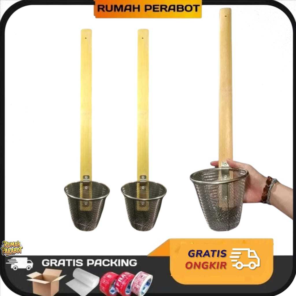 Saringan Mie Ayam / Mie Bakso / Mie Kocok GG PANJANG Bambu Panjang Stainless