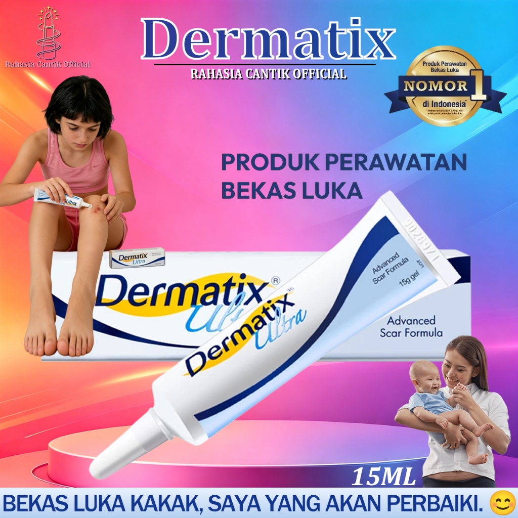 [BPOM] DERMATIX Penghilang Bekas Luka Ultra Original 100% Gel 15G Salep Luka Bakar Official Store Ac