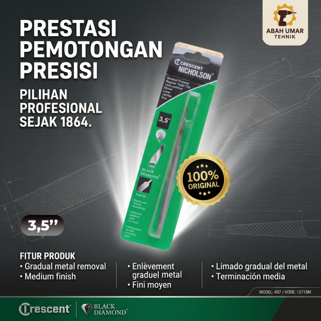 Kikir Gergaji Crescent Nicholson 3.5 Inch Original Alat Pengasah Presisi