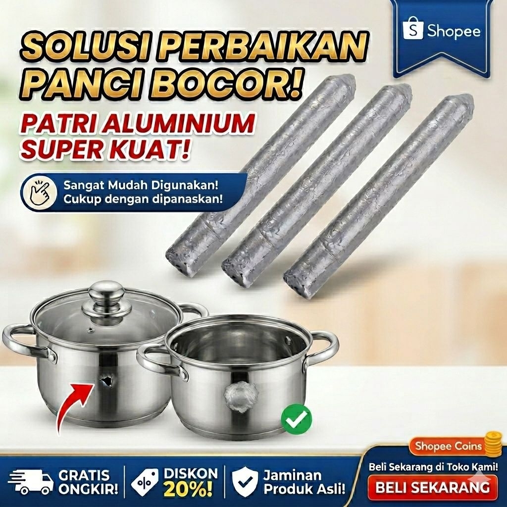 PATRI ALUMUNIUM tambal panci wajan kompor dll