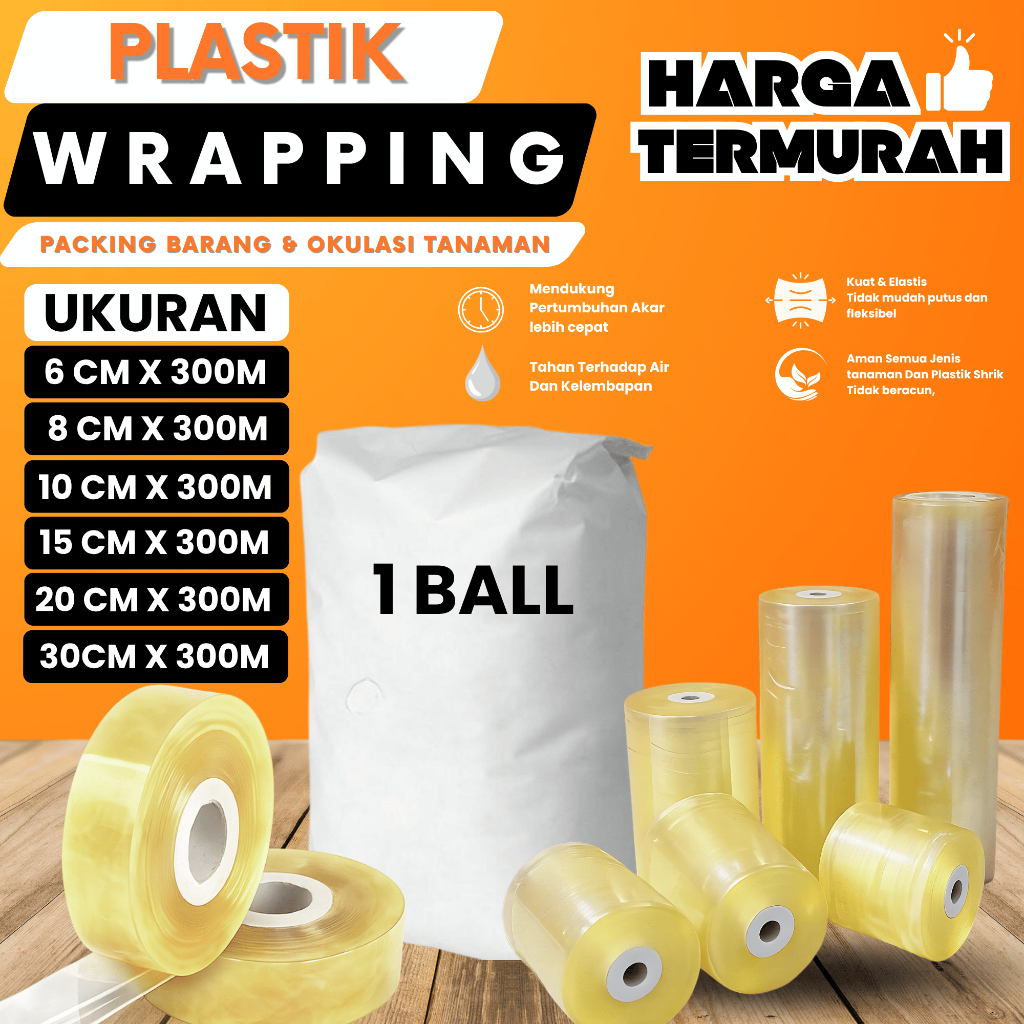 Plastik  Barang Wrapping & Grafting Tape Serbaguna Tebal & Kuat Plastik Packing 1 Ball 25KG
