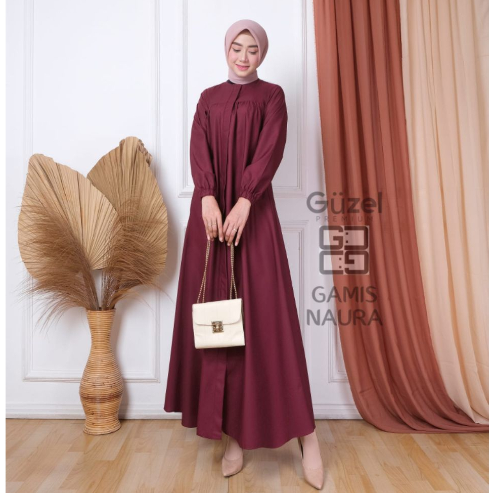 Hayani Collection - Fashion Gamis Polos Terbaru Termurah Model Naura /Terlaris Bahan/Toyobo Premium/