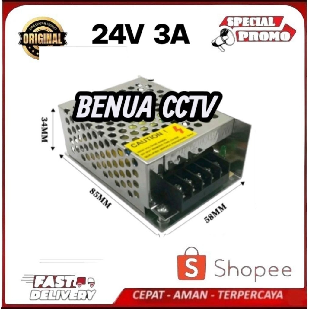 Trafo Power Supply 24v 3A Adaptor elektronik 24v 3a lampu led 24volt