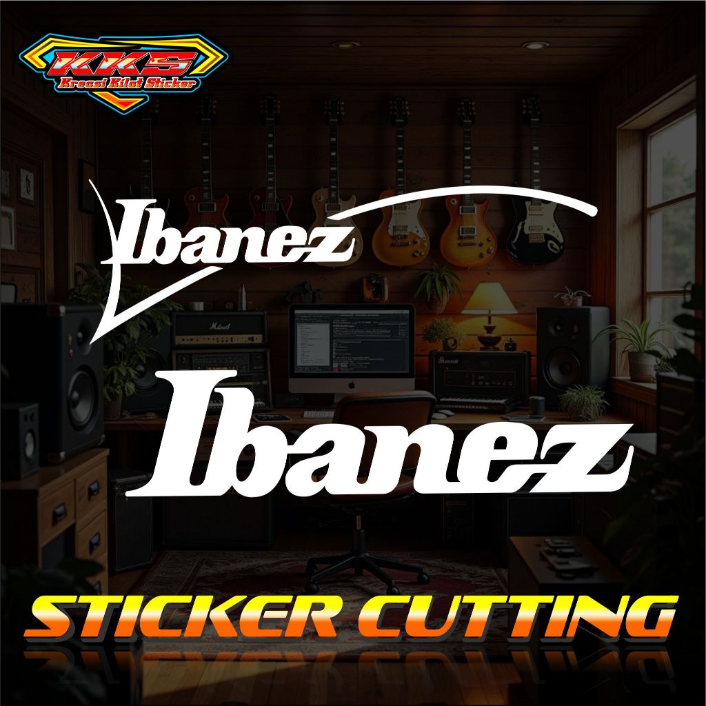 cutting sticker hardcase box sound system ibanez.stiker headstock gitar logo ibanez