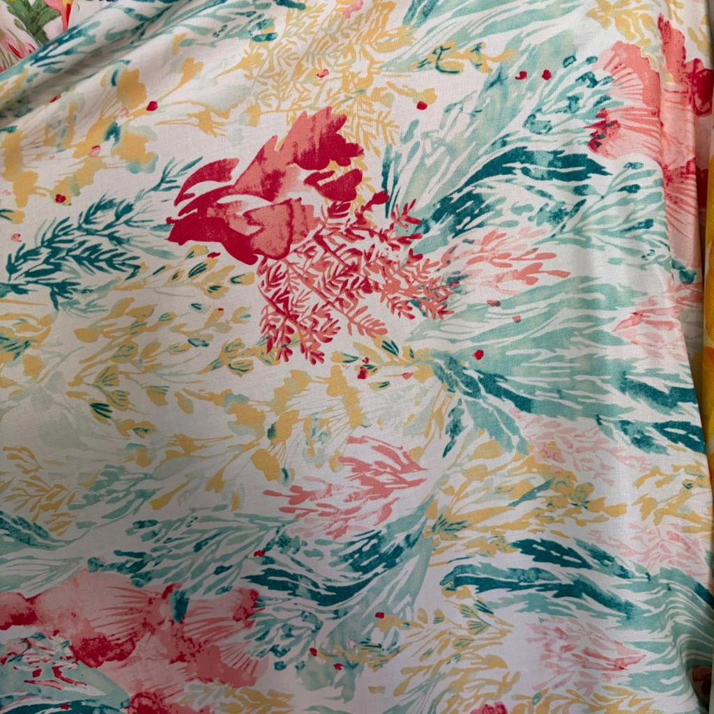 kain katun rayon viscose premium motif bunga besar
