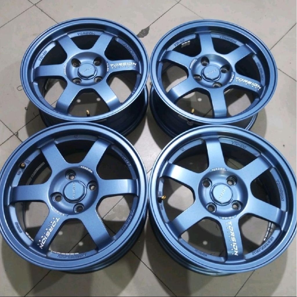 Velg Racing Te37 Ring 15 Lebar 6,5 Pcd 4x100 Et 38 Blue
