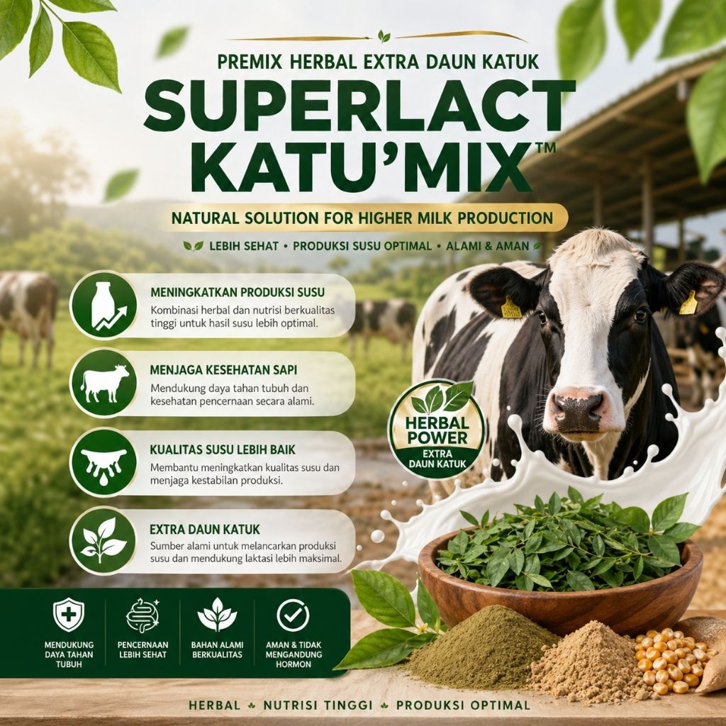 Booster Susu Sapi - Superlact Katu'mix - Booster Produksi Susu - Booster Asi - Katulac