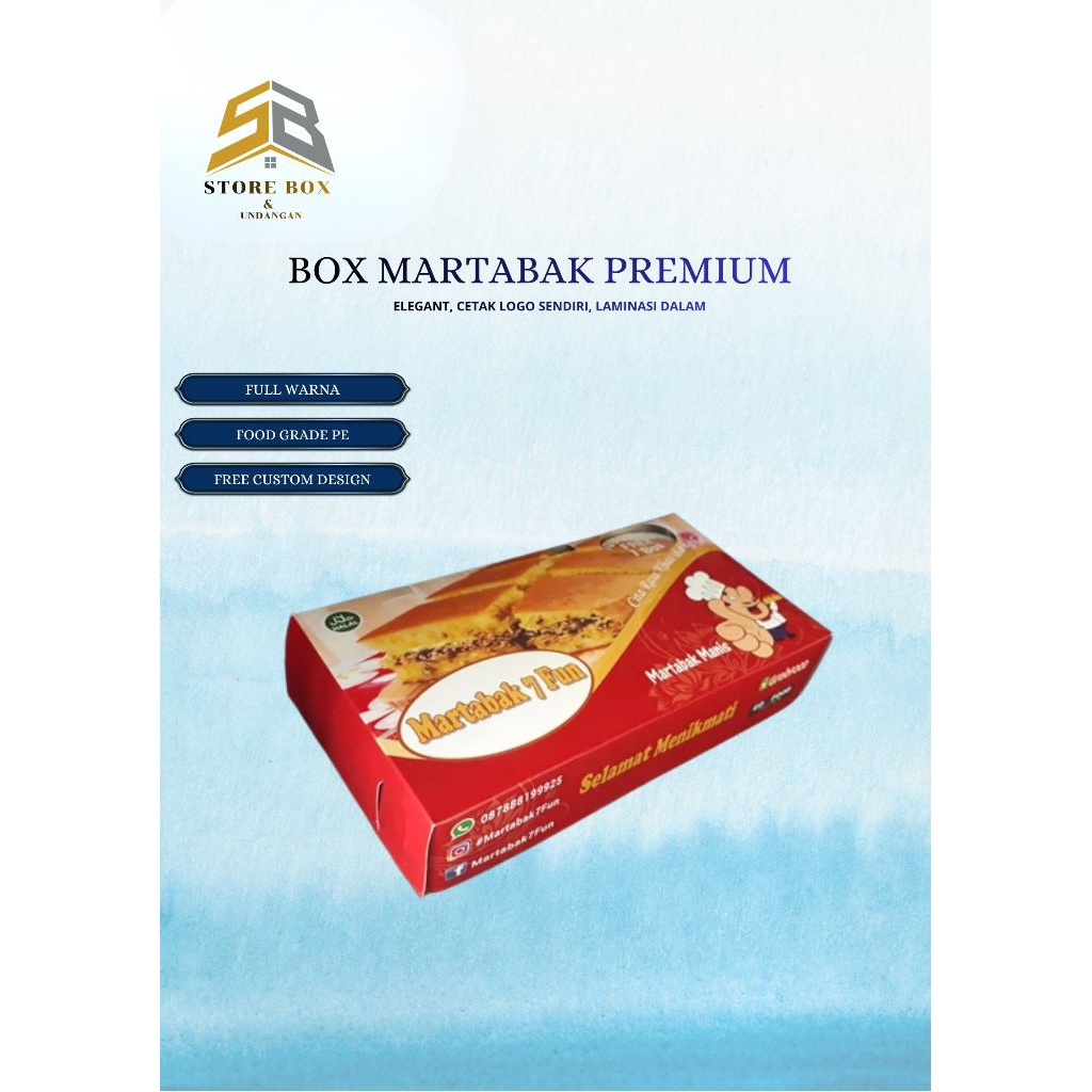 Store Box | Box Martabak Custom Desain | Bahan Duplex | Laminasi Dalam | Dus Martabak | Cetak Satu W