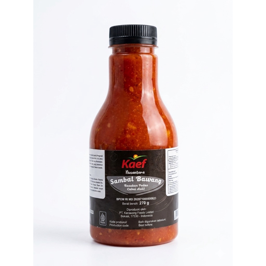 Kaef Sambal Bawang 270gr - Rasakan pedas asli cabai