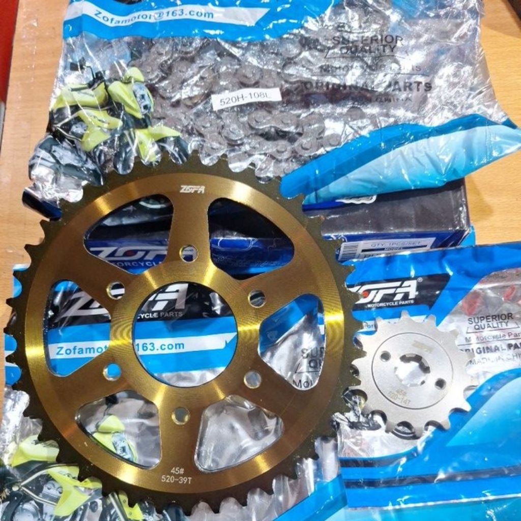 GEAR SET PULSAR KAWASAKI 200NS - GEAR PAKET NS200 GOLD ORIGINAL ZOFA