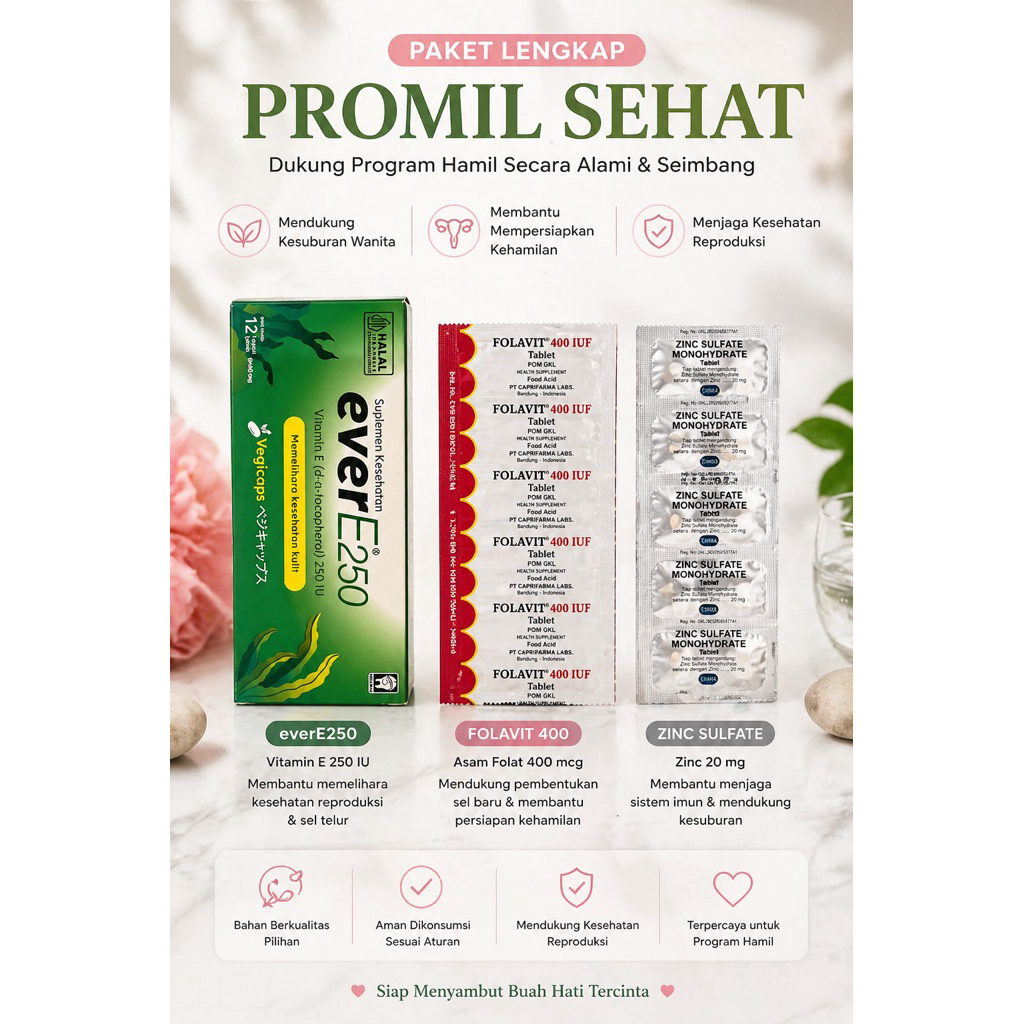 Promil | Program Hamil Dengan EverE250, Folavit 400 dan zink