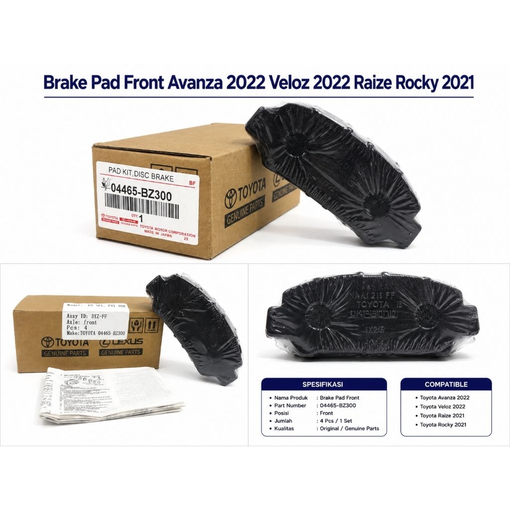 Brake Pad Kampas Rem Depan 04465-BZ300 ALL NEW AVANZA