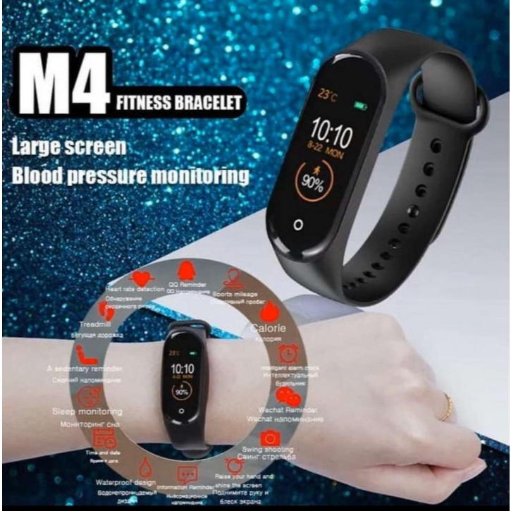 SKMEI Smartwatch Jam Tangan Pintar LED Bluetooth Heartrate Monitor - M4 - Black