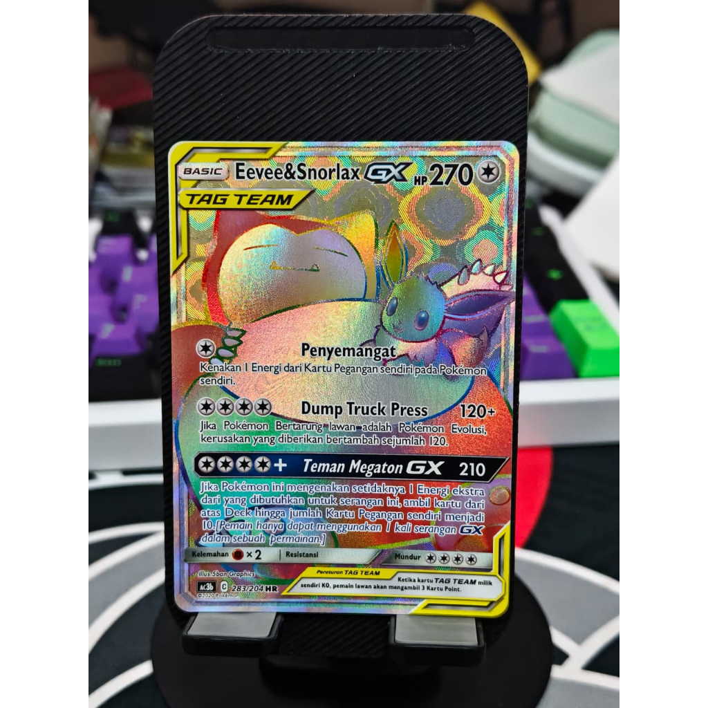 Kartu Pokemon Eevee & Snorlax GX HR Tag Team