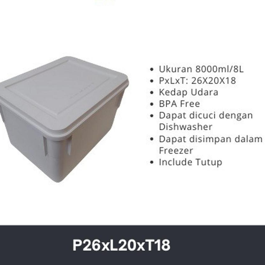 Penyimpanan SERBAGUNA Container Box Es Krim 8L Plastik Food Grade Tahan Panas dan Dingin Dimensi 26x