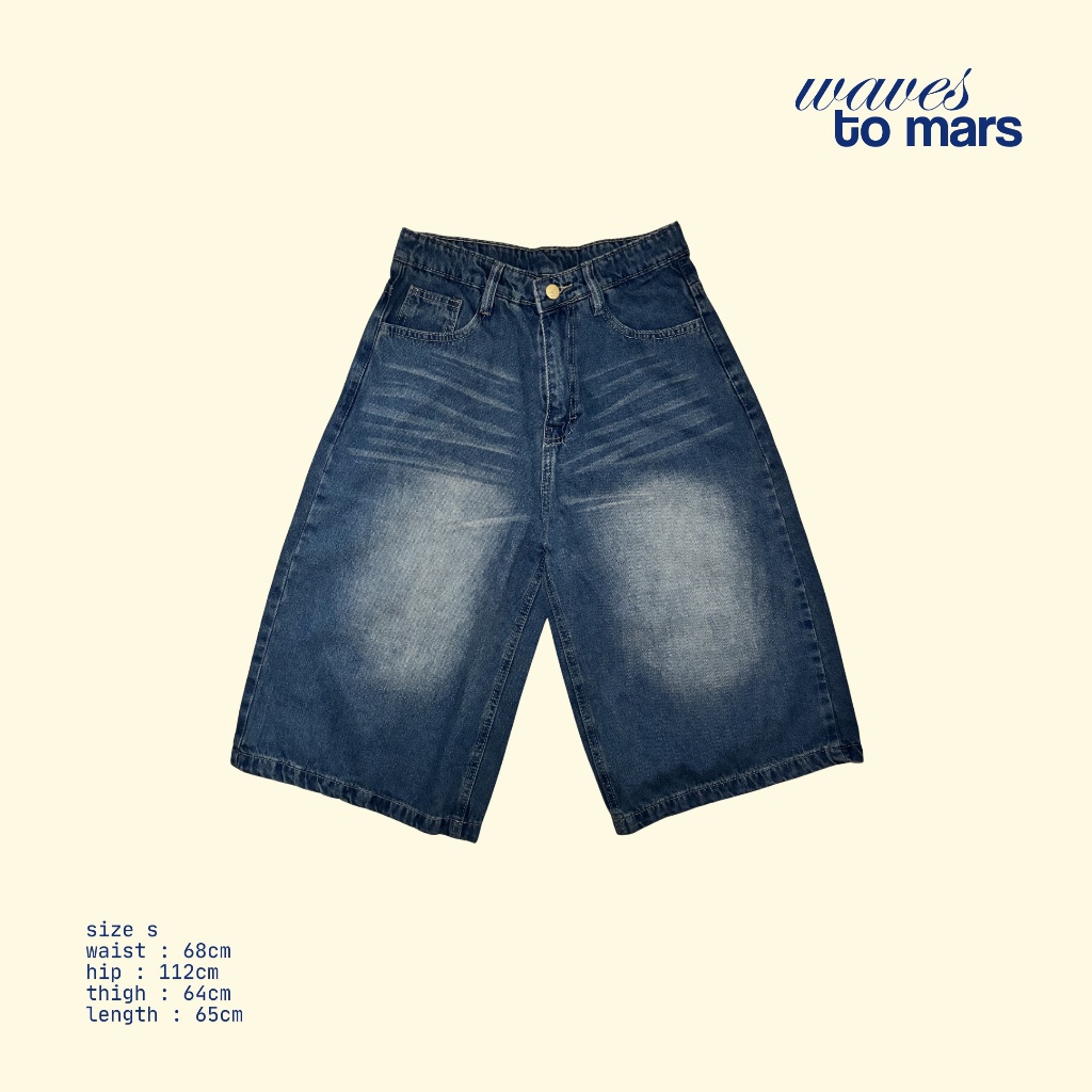 preloved medium blue jorts | LADOUCE reggie baggy jorts