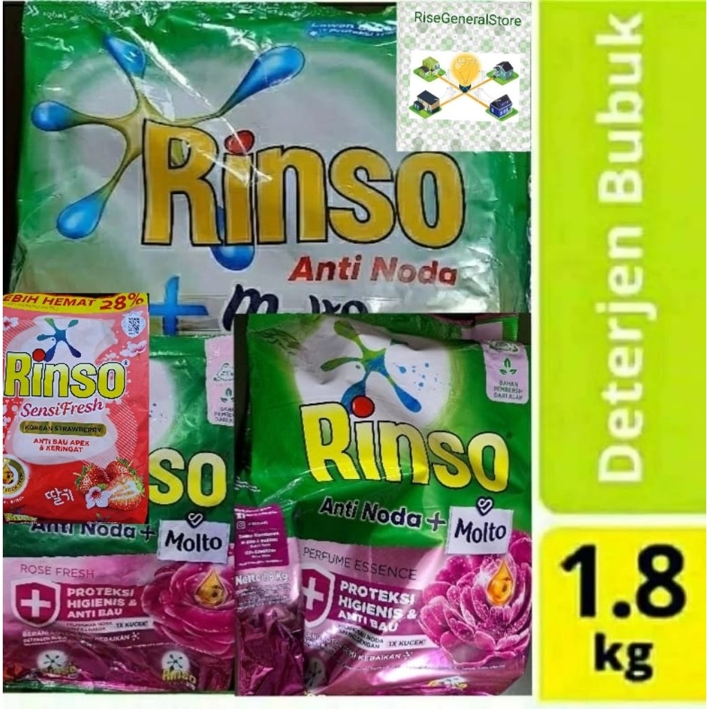 Rinso Cair Matic 1.45L/Bubuk Perfume Essence/Sensifresh 1 5kg/Classic 1.8KG+MOLTO Anti noda/cair Det